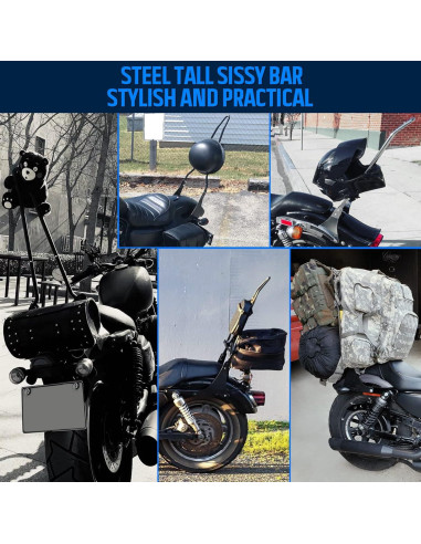 Respaldo para Pasajero Sissy Bar Benlari 2004-2024 Harley Sportster