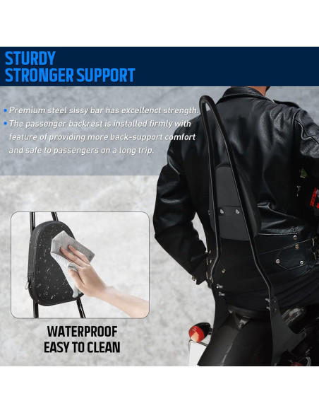 Respaldo para Pasajero Sissy Bar Benlari 2004-2024 Harley Sportster