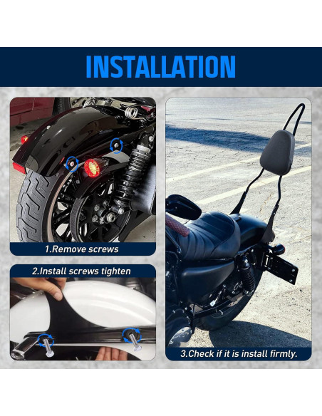 Respaldo para Pasajero Sissy Bar Benlari 2004-2024 Harley Sportster