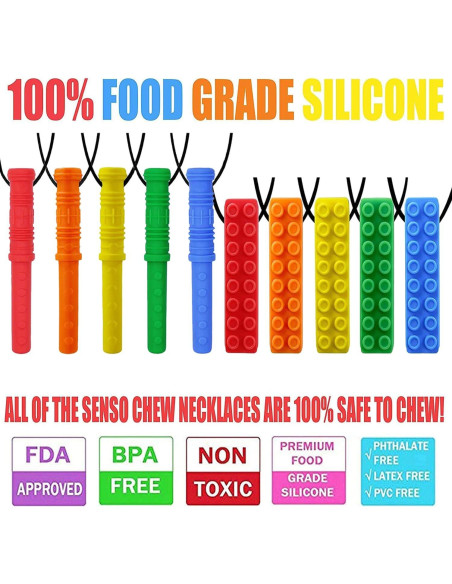 Collar Masticable Sensorial GNAWRISHING 10 Piezas Silicona