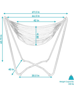 Silla Hamaca Colgante Sunnydaze con Soporte Ahorra Espacio 2