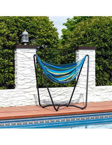 Silla Hamaca Colgante Sunnydaze con Soporte Ahorra Espacio
