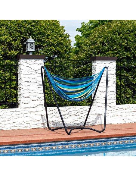 Silla Hamaca Colgante Sunnydaze con Soporte Ahorra Espacio