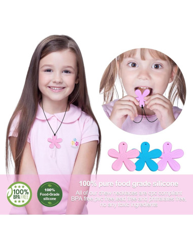 Collares de Dentición de Silicona 3 Piezas para Autismo