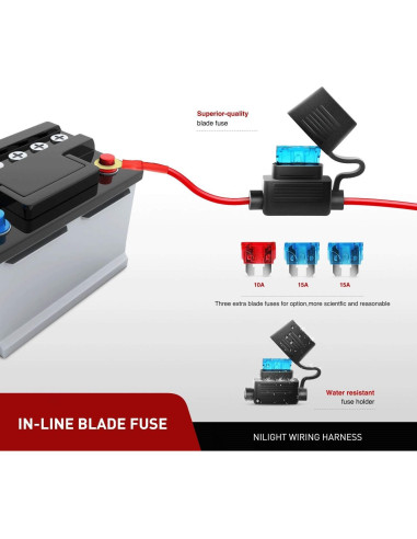 Luces LED Nilight 18W Spot con Kit de Cableado Off Road