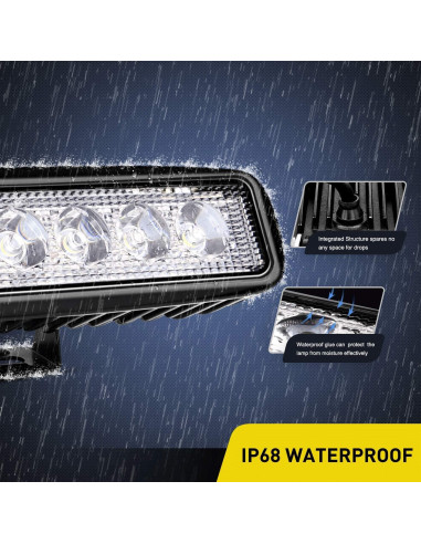 Luces LED Nilight 18W Spot con Kit de Cableado Off Road