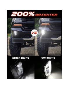 Luces Antiniebla LED 4X4FLSTC para Chevy Silverado 1500 2016-2018 2