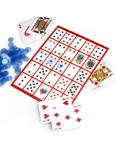Juego de Keno de Póker Brybelly con 24 Tableros y Fichas 2