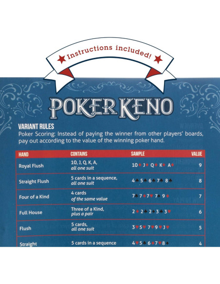 Juego de Keno de Póker Brybelly con 24 Tableros y Fichas