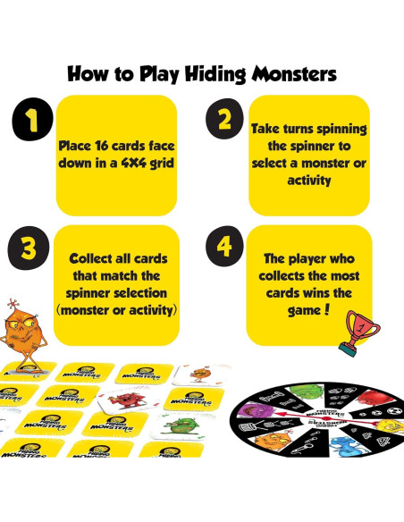 Juego de Cartas de Memoria Escondiendo Monstruos DIDAYO 6+