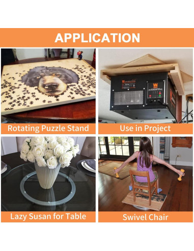 Base Giratoria Lazy Susan TamBee 20 Pulgadas 204 kg Negro