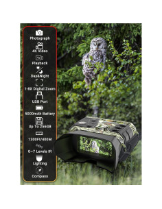 Gafas de Visión Nocturna WOSPORTS 4K Color Negro 2