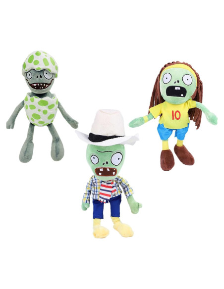 3 Juguetes de Peluche Plantas vs Zombies BASHERISE - Regalo Ideal