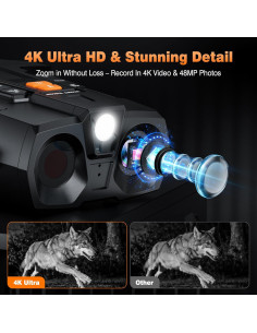 Gafas de Visión Nocturna 4K XOOIOOY con Pantalla 11.4cm y Batería 5000mAh 2