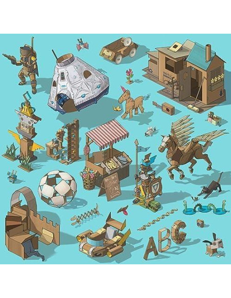 Makedo Caja de Herramientas de Cartón 126 Piezas para Niños 4-13 Años