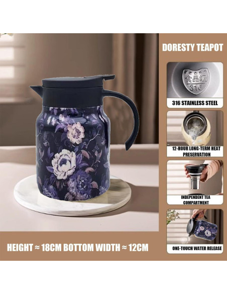 Tetera Doresty Floral Vintage Blue X Bear con Infusor 0.41kg