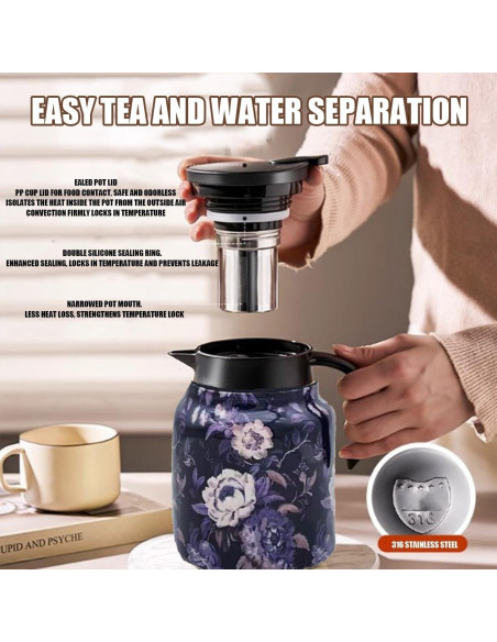 Tetera Doresty Floral Vintage Blue X Bear con Infusor 0.41kg