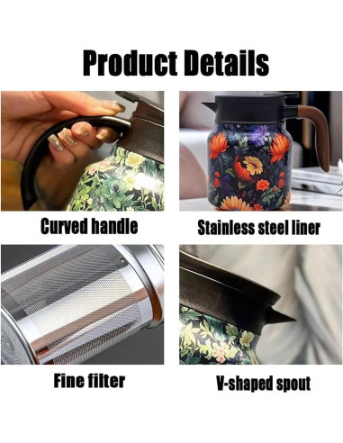 Tetera Doresty Floral Vintage Blue X Bear con Infusor 0.41kg