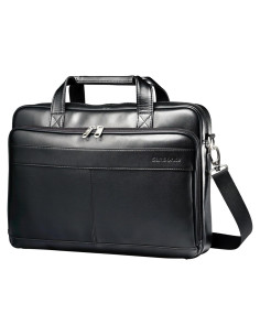 Maletín Delgado de Cuero Samsonite Negro 40.01x29.46x6.35 cm