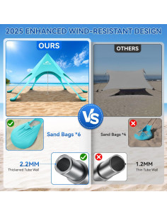 Tienda de Playa Esnendir 3.66x3.66m con Protección UV UPF 80+ 2