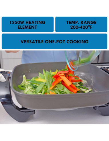 Sartén Eléctrica Kenmore 30.48 cm Antiadherente con Tapa