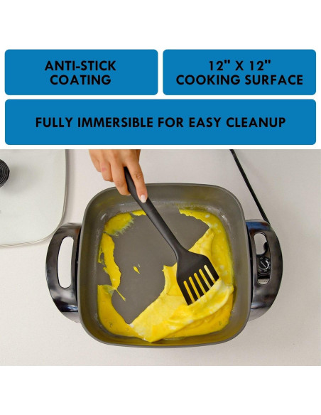 Sartén Eléctrica Kenmore 30.48 cm Antiadherente con Tapa