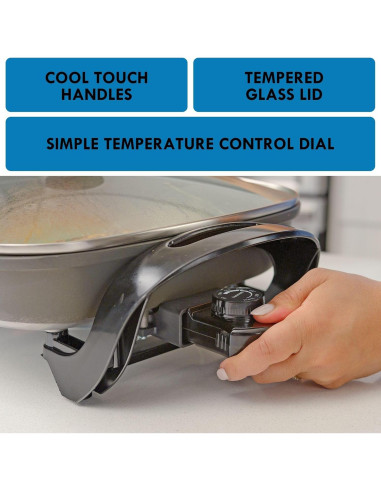 Sartén Eléctrica Kenmore 30.48 cm Antiadherente con Tapa