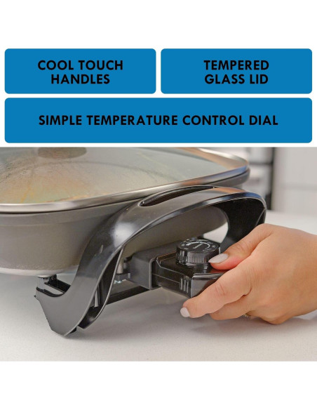 Sartén Eléctrica Kenmore 30.48 cm Antiadherente con Tapa