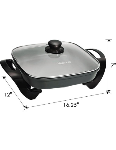 Sartén Eléctrica Kenmore 30.48 cm Antiadherente con Tapa