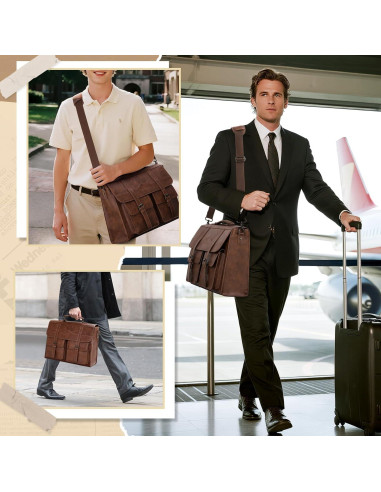 Bolsa de Mensajero RAINSMORE de Cuero Vintage 43.9 cm