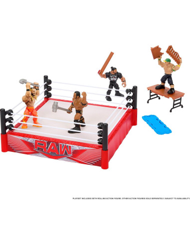 Set de Juego WWE Knuckle Crunchers Mattel con Ring y Seth Rollins