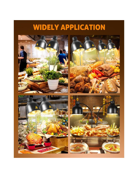 Lámpara de Calor WICHEMI 2 Cabezas 500W Acero Inoxidable