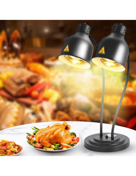 Lámpara de Calor WICHEMI 2 Cabezas 500W Acero Inoxidable