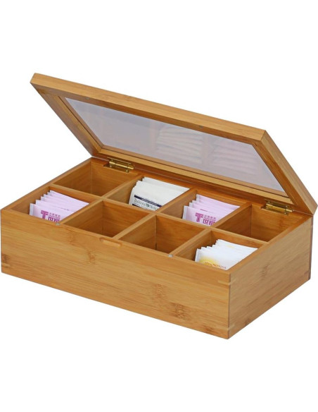 Caja de Té de Bambú Oceanstar TB1323 30.48 cm Natural