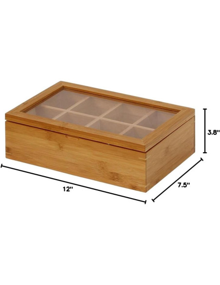 Caja de Té de Bambú Oceanstar TB1323 30.48 cm Natural