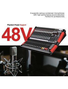 Mezclador de Audio Profesional BOMGE 12 Canales USB Bluetooth 2