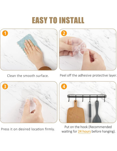 Soporte para Utensilios de Cocina HOMEBROS Negro 2 Pcs 12 Ganchos