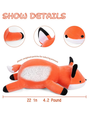 Zorro de Peluche con Peso 61 cm 1.9 kg Almohada Lanzamiento