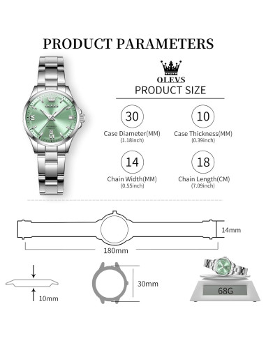 Reloj OLEVS Mujeres Lujo Cuarzo Diamante Acero Inoxidable