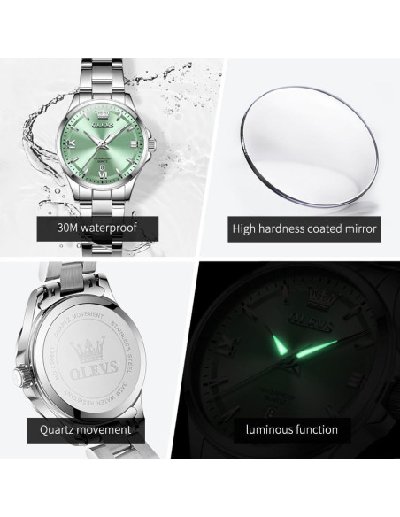 Reloj OLEVS Mujeres Lujo Cuarzo Diamante Acero Inoxidable
