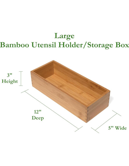 Caja de Almacenamiento de Madera de Bambú Lipper 12.7x30.5x7.6 cm