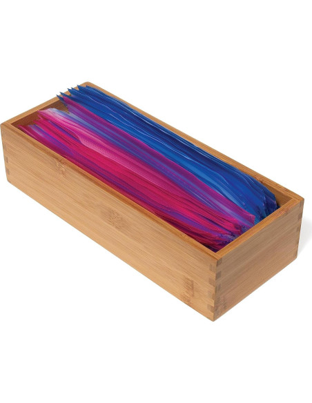 Caja de Almacenamiento de Madera de Bambú Lipper 12.7x30.5x7.6 cm