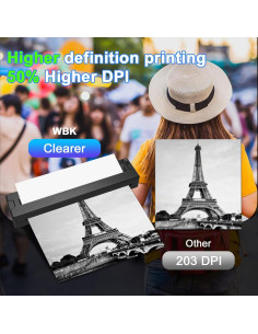 Impresora Térmica Portátil WBK T11 Inalámbrica Bluetooth A4 2