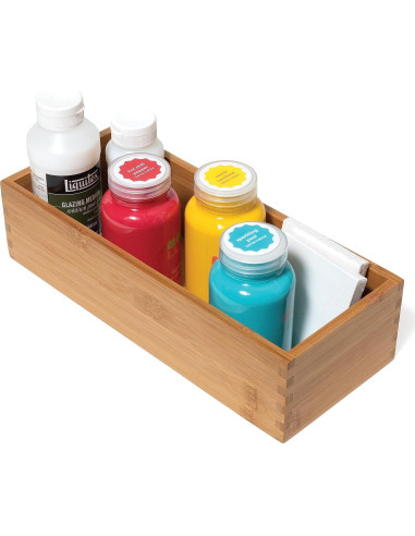 Caja de Almacenamiento de Madera de Bambú Lipper 12.7x30.5x7.6 cm