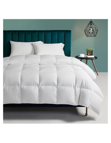 Edredón de Plumas y Plumón TOPGREEN King 100% Algodón Blanco