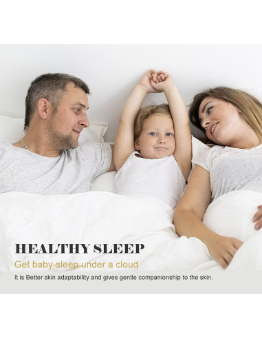 Edredón de Plumas y Plumón TOPGREEN King 100% Algodón Blanco