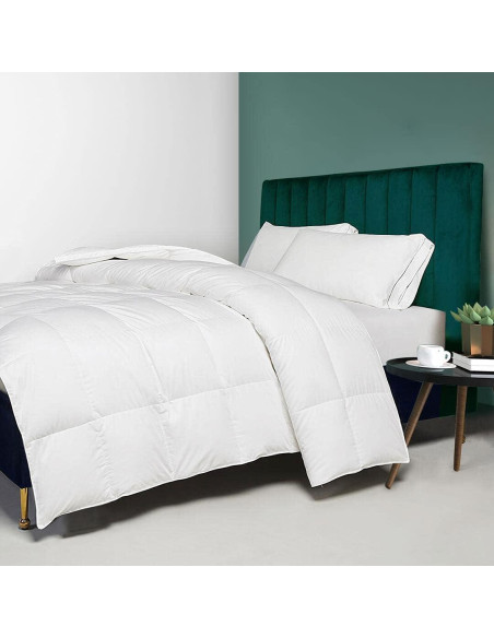 Edredón de Plumas y Plumón TOPGREEN King 100% Algodón Blanco
