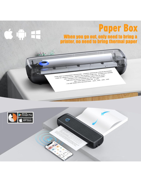 Impresora Portátil Inalámbrica Aixiqee A80 Térmica A4
