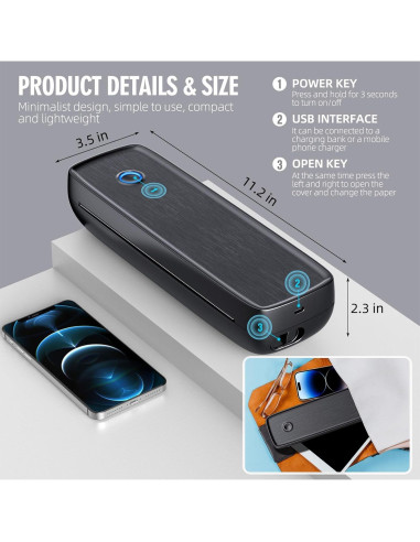 Impresora Portátil Inalámbrica Aixiqee A80 Térmica A4