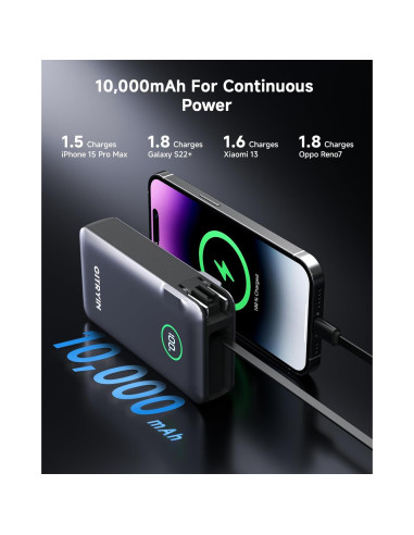 Banco de Energía 10000mAh Gitryin Type-C 12 en 1 Carga Rápida